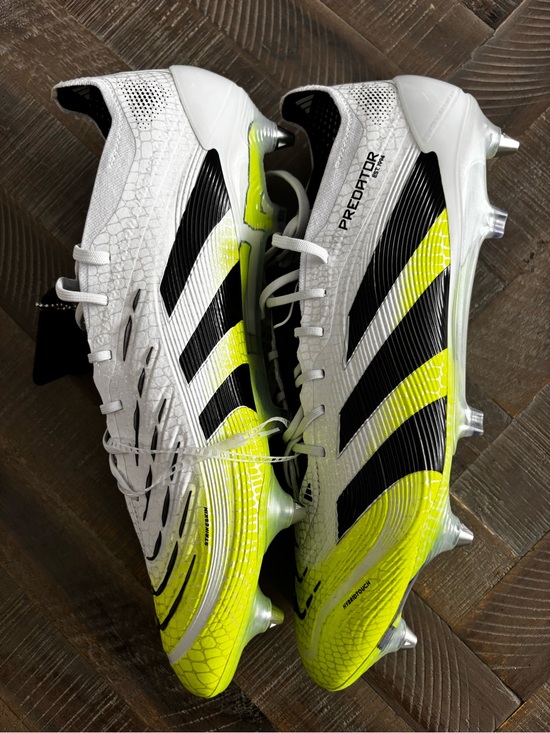 adidas Predator Men’s Soccer Cleats - White / Black / Neon Yellow